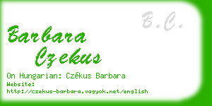 barbara czekus business card