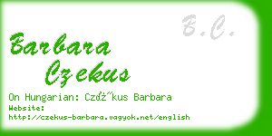 barbara czekus business card